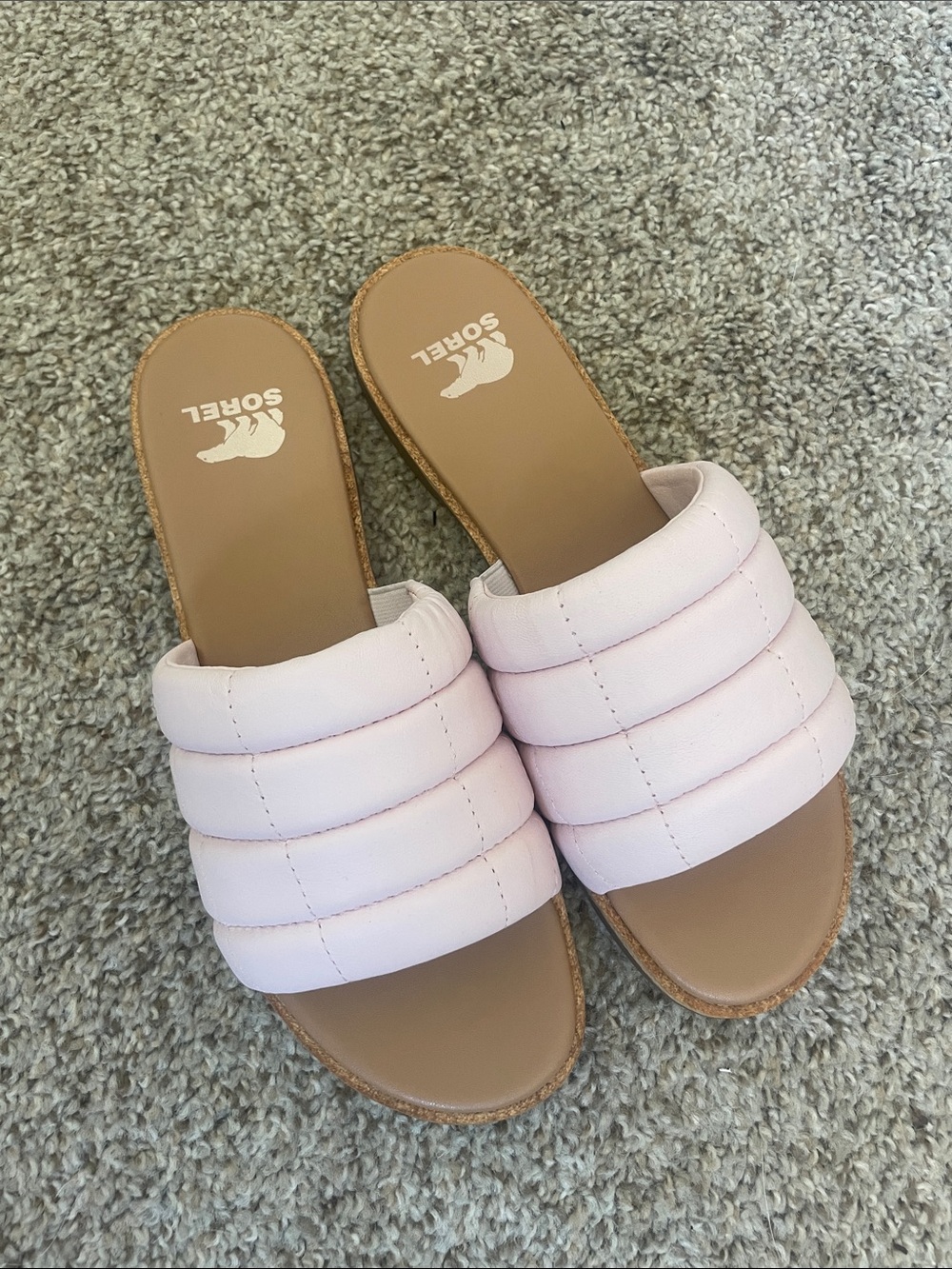 Sorel Quilted Slide Sandal in Light Pink